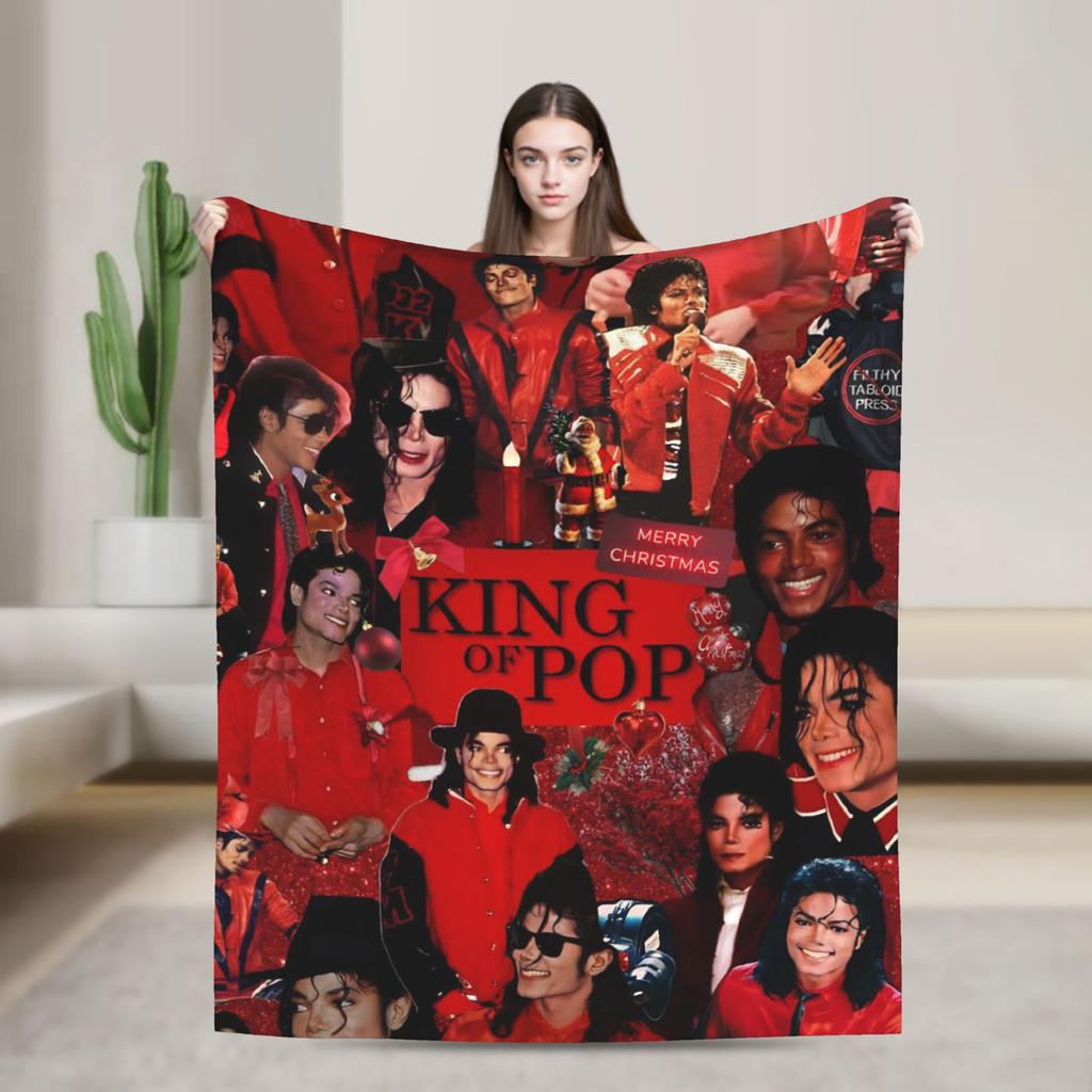 MJ King Of Pop Michael J-jackson Super Soft Blanket Plush Bedding Throws Funny Couch Chair Flannel Bedspread Sofa Bed Cover