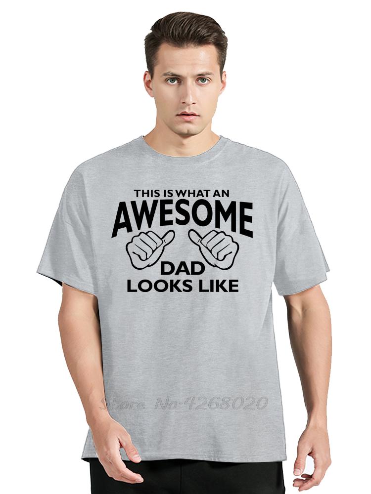 Mens Clothing AWESOME DAD This Is What An Dad Looks Like Oversized Tshirt Funny Dad Cotton Tshirt Daddy Fitness T Shirt Clothes