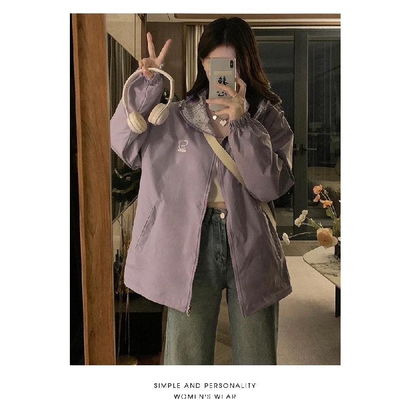 Girl in a reversible jacket2026New Spring and Autumn Thin Casual Jacket, Windbreaker