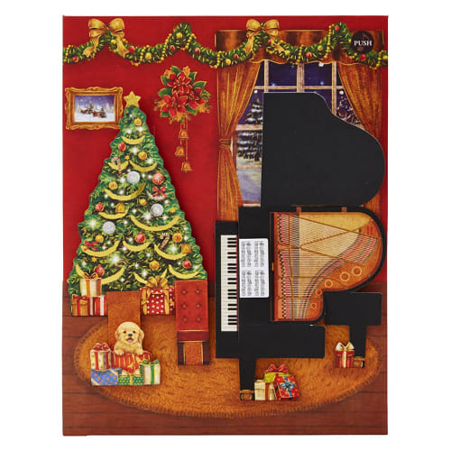 Sanrio Christmas Card Melody Card Red Room and Piano Contains 4 Piano Melodies Greeting Card Can be shipped overseas JXPM 2-3 SANRIO 526860