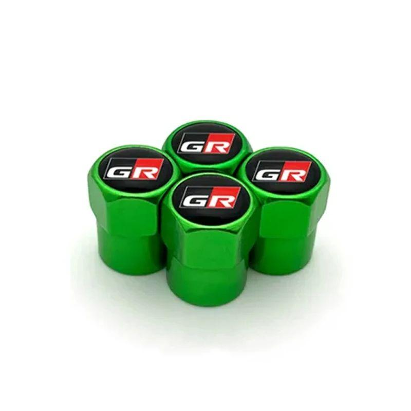 4 X GR Logo Metal Car Wheel Tire Valve Stem Caps Dustproof Covers
