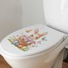Easter Bunny, Butterflies and Colorful Eggs Toilet Seat Sticker Bathroom Decor Removable Waterproof Decal