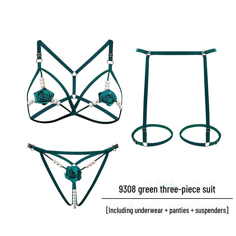 Large Sexy Lingerie Set: Tempting Thong with Pearl Massage & Open Crotch
