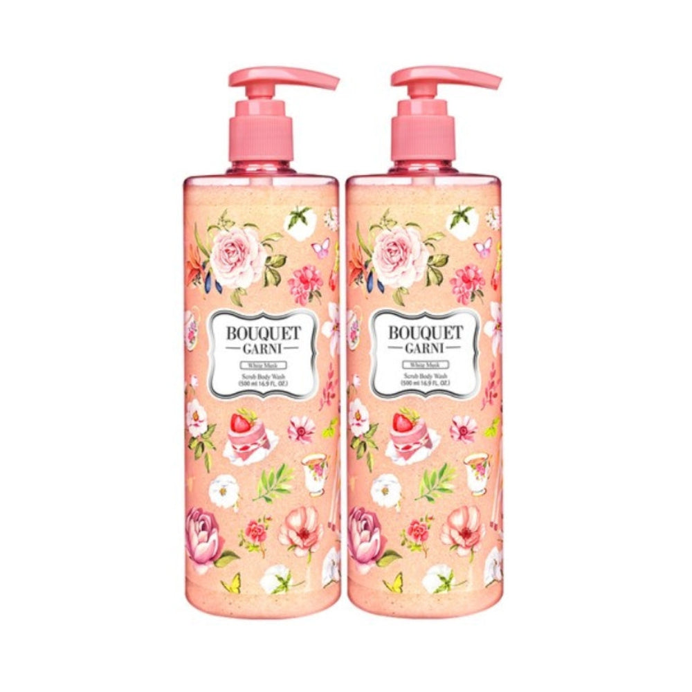 Bouquet Garni White Musk Scrub Body Wash 500ml*1Pc/2Pcs
