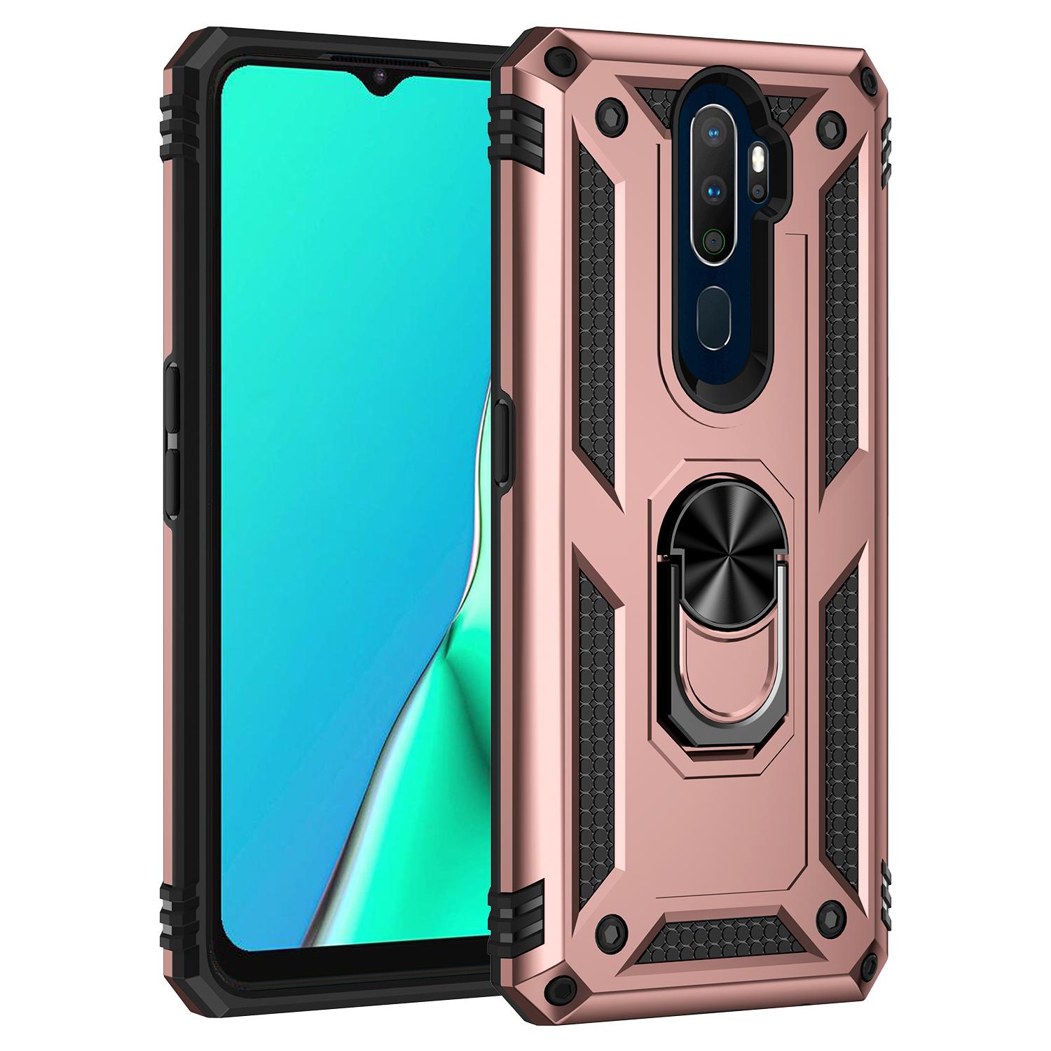 

Протиударний чохол для Oppo A9 2020 Чохол Oppo A9 Finger Ring Holder Phone Case For OPPO A9 2020 Capa CPH1937 CPH1939 PCHM30 PCHT30 OPPO R17 рожевий колір золота