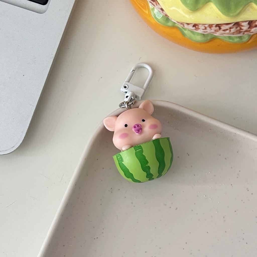 New 3D Piggy Keychain Cute Creative Cute Piggy Series Cartoon Animal Backpack Pendant Couple's Best Friend Gift Accessories