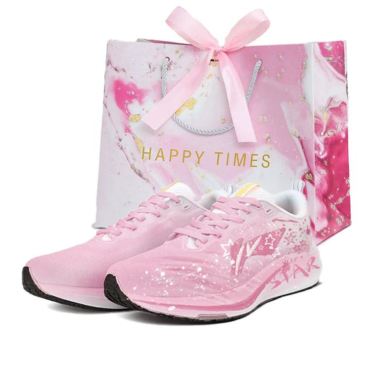 

Li Ning Red Hare 8 Low top Running Shoes Unisex Versatile, White Pink ARPV013-1(Team1983-) 39