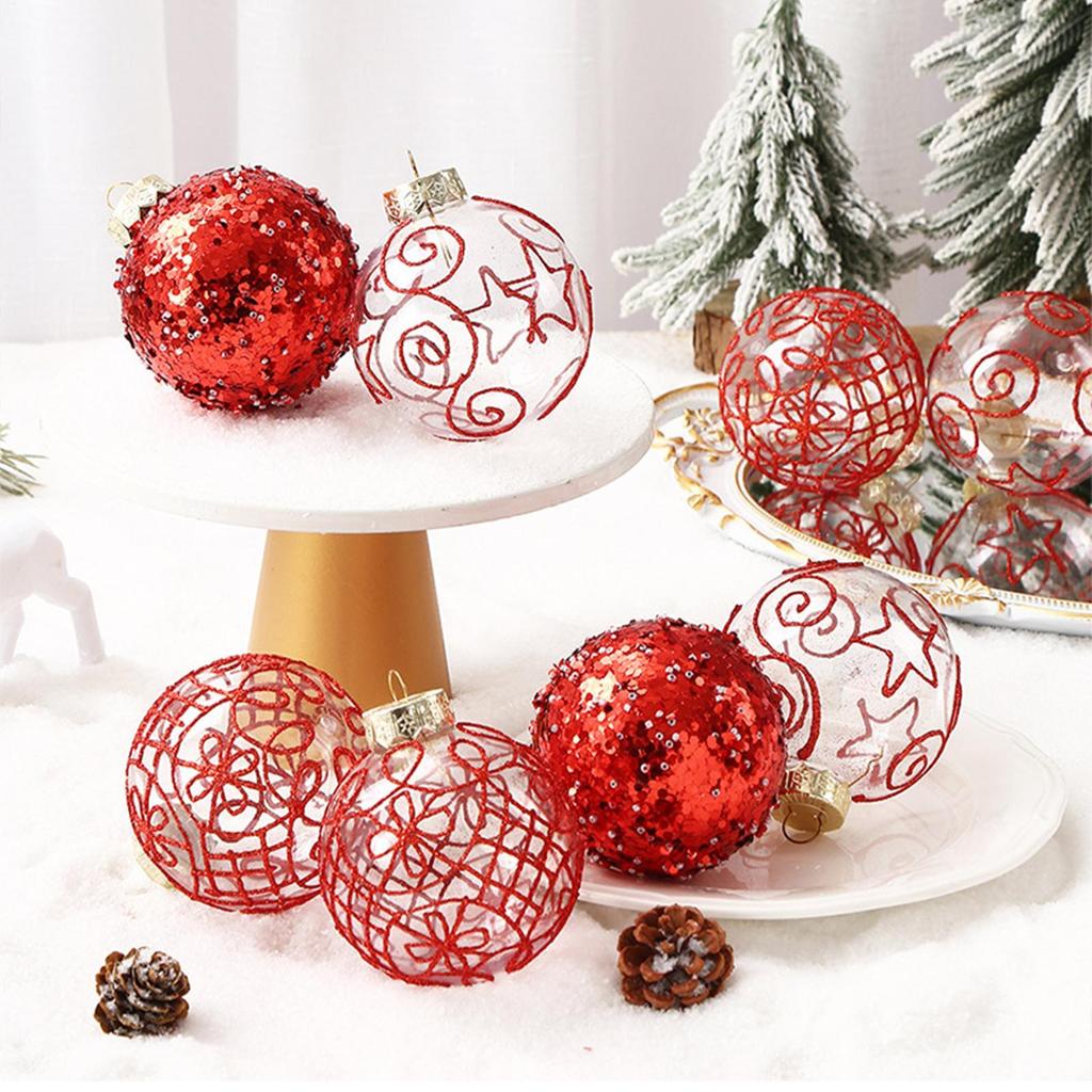 Shatterproof Christmas Ornaments Decorative Set Christmas Tree Decorations Ornament Set For Window Wall Home Cafe Hotel Mall