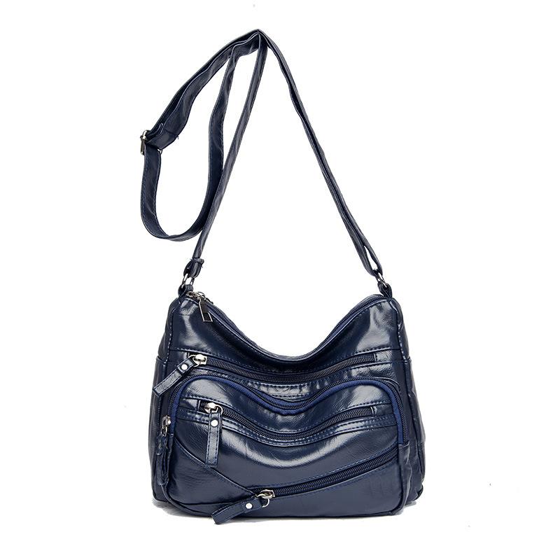 Mom Bag Women's New Trendy and Versatile Middle-aged Crossbody Bag Soft Leather Large Capacity Women's Fashion Shoulder Small Bag