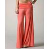 Women's Fold Over Waist Wide Leg Pants Relaxed Fit Solid Color Flare Pants