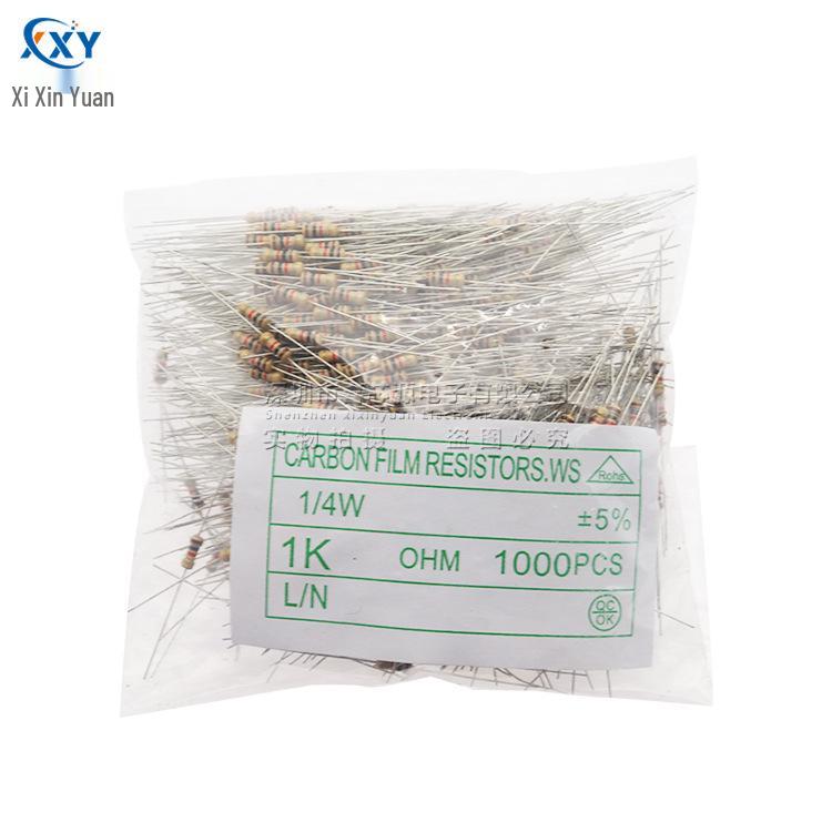 1/4W Carbon Film Resistor, 5% Tolerance, 0.25W Rating, Available in 100K-910K Ohms