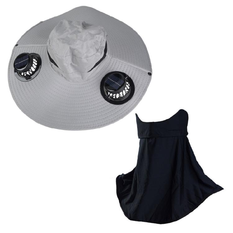 Outdoor Solar Fan Hat Neck Coverage Quickly Dry Fabric Hat Adjustable Sun Hat Sweat Absorbing Solar Fan Hat for Outdoor
