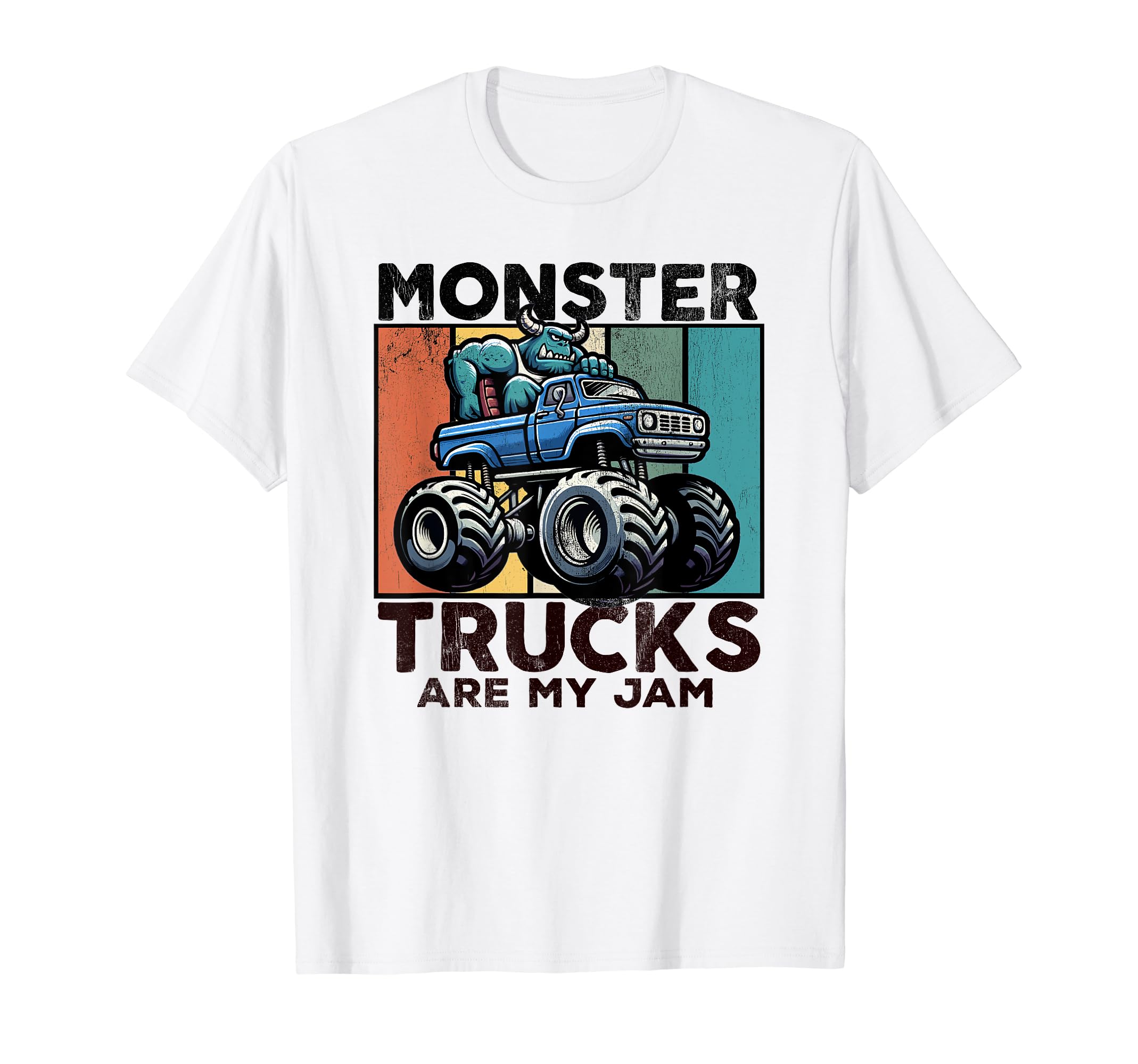 

Monster Trucks Are My Jam Vintage 70s Monster Driving Truck T-Shirt