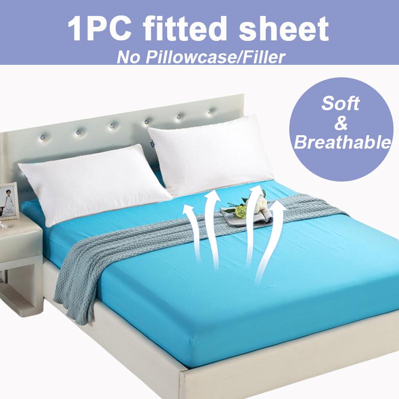 Waterproof Fitted Bed Sheet With 360 Elastic Band Mattress Protector Cover Bedspreads for Single Double King Queen Size Bedsheet