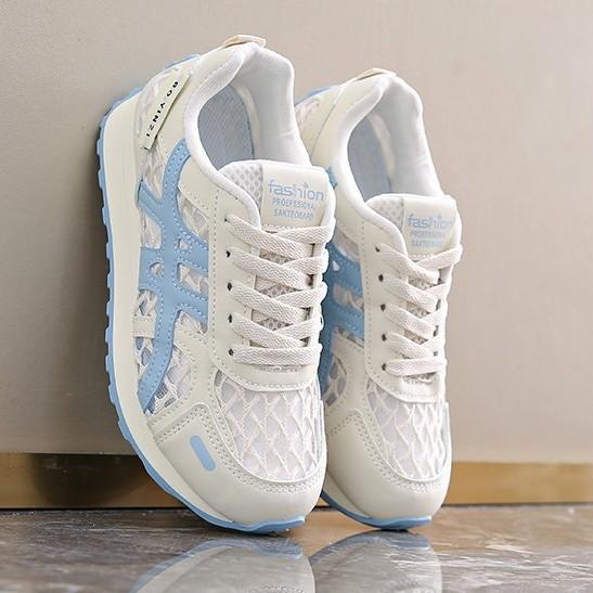 

Daddy shoes girl 2025 new spring mesh casual shoes outdoor hiking thick-soled thin summer light sports hiking shoes 40 синий