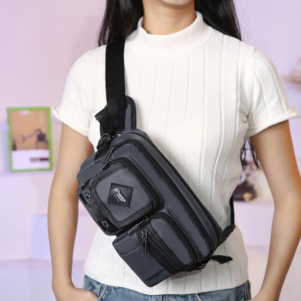 Large Capacity Chest Bag Multi-Compartment Sports Fanny Pack Fashion Men's Waist Bag  Traveling