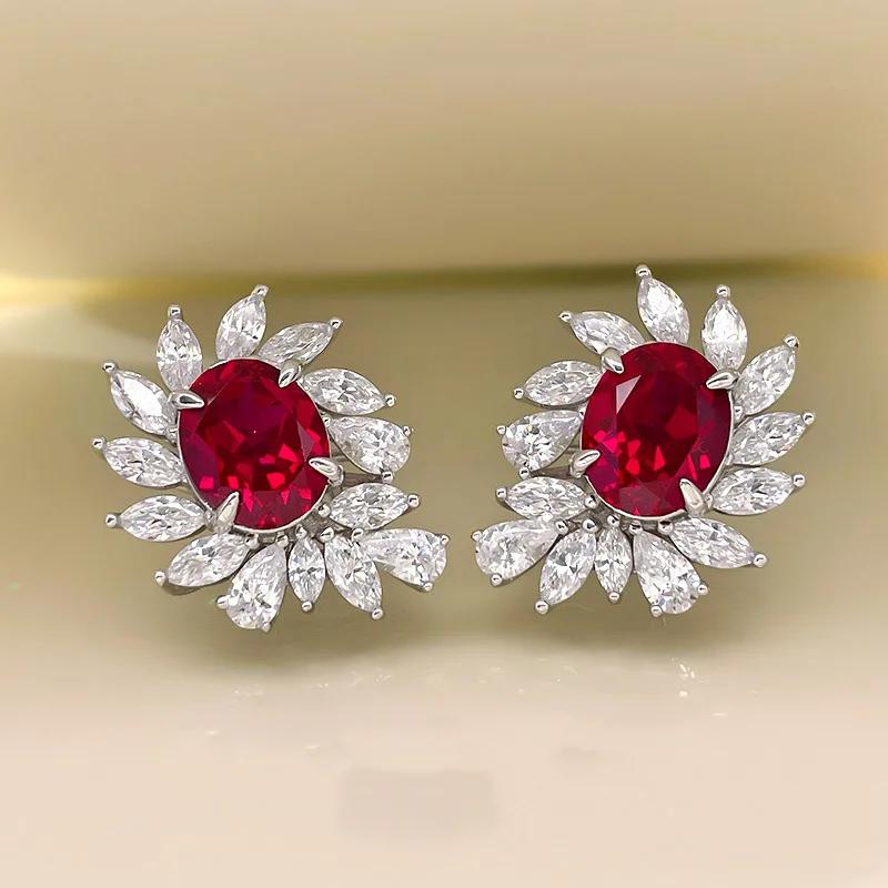 2026 Gorgeous Red CZ Women's Cubic Zirconia Earrings, Bright and Elegant   Engagement Wedding Party Jewelry
