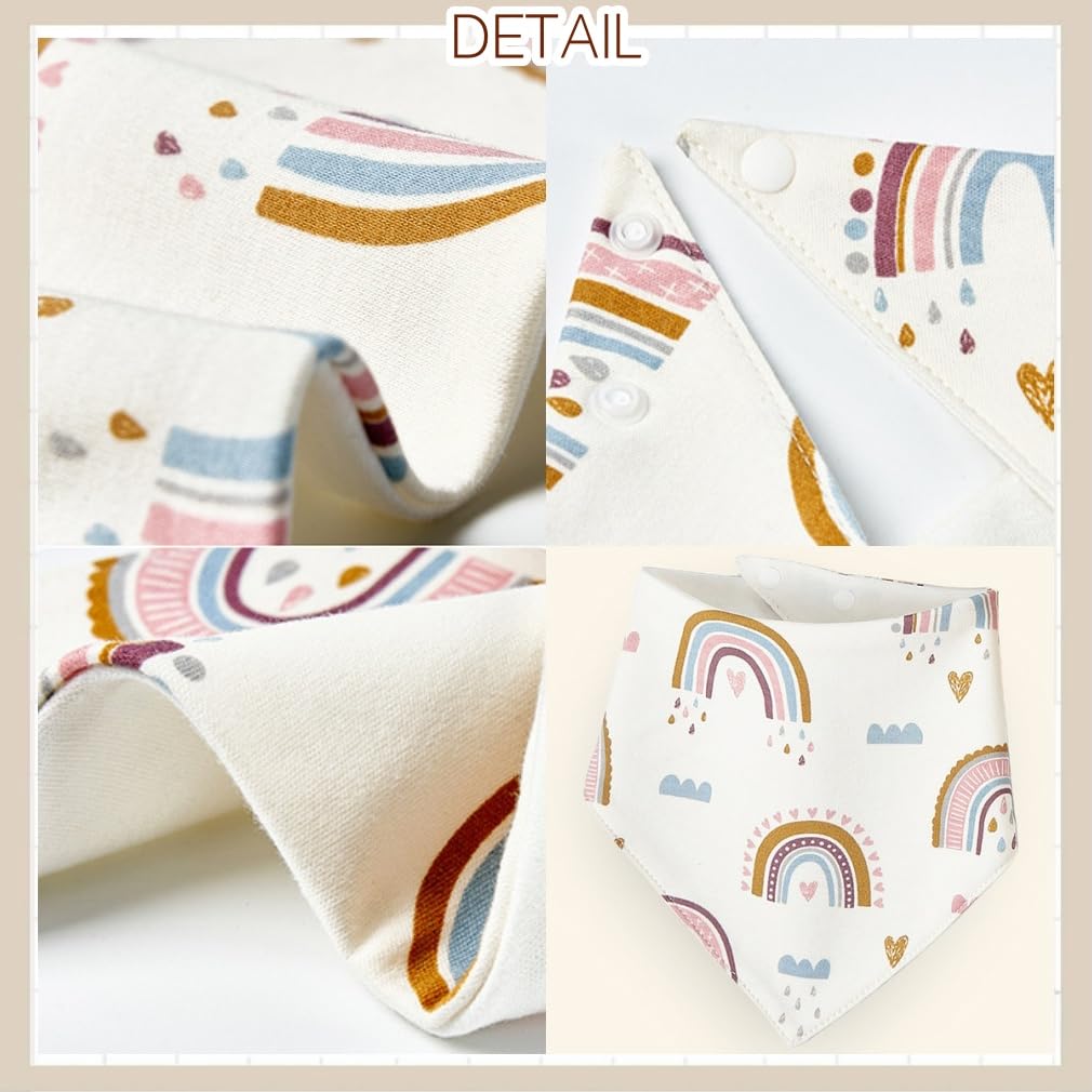 MARBEINE Baby Set of Triangle Animal for Boys and Mealtime Soft Bibs, 4, 100% Cotton, Bibs, Waterproof, All-Over Print, Print, Girls, Bandana, Apron,