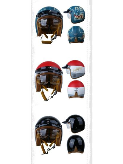 High-Quality Retro Motorcycle Half Helmet with Built-In Goggles for Men and Women