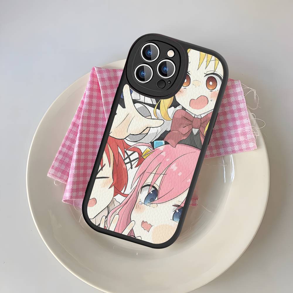 Anime Bocchi The Rock Phone Case For IPhone 16 15 14 11 12 13 Pro Max Plus Back Leather Shell