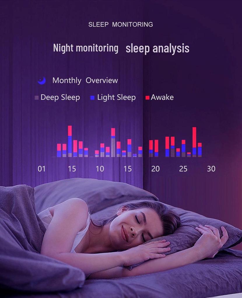 Smart Ring: Bluetooth ECG, Heart Rate, Blood Oxygen, Sleep Monitoring with NFC, Wireless Charging, and Entertainment App
