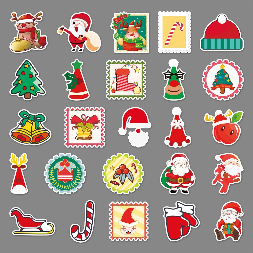 100 Christmas Crow Stickers Personalized Cross border Cartoon Festival Children's Stickers DIY Skateboard Luggage Stickers