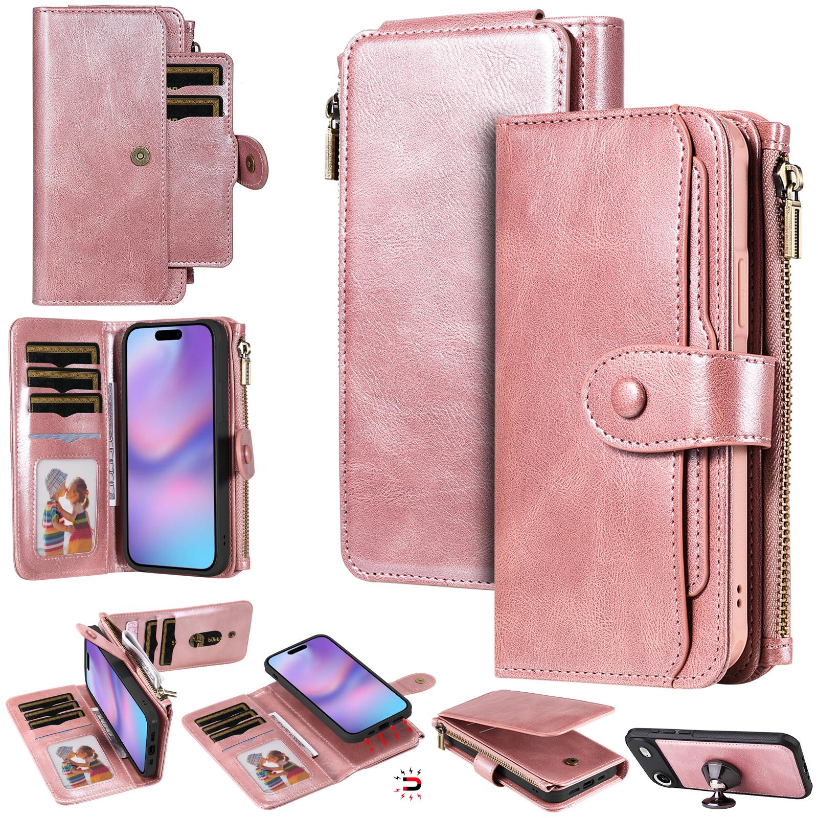 For iPhone Air Phone Case PU Leather Zipper Wallet Detachable Cover E