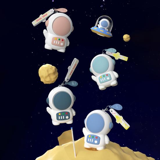 Mini Portable Fan Without Vane Cartoon Astronaut Shape Handheld Fan Cute Spaceman Personal Desk Fan Summer Rechargeable 2 Speed Cooling Fan for Travel