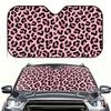 1pc Pink Leopard Print Fit Car Windshield Sunshade - Stylish & Effective Sun Visor With 4 Suction Cups, Heat & Glare Reduction,