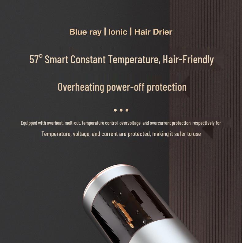 High-Power Quiet Wireless Hair Dryer with Large Airflow and Negative Ion Technology - Germany