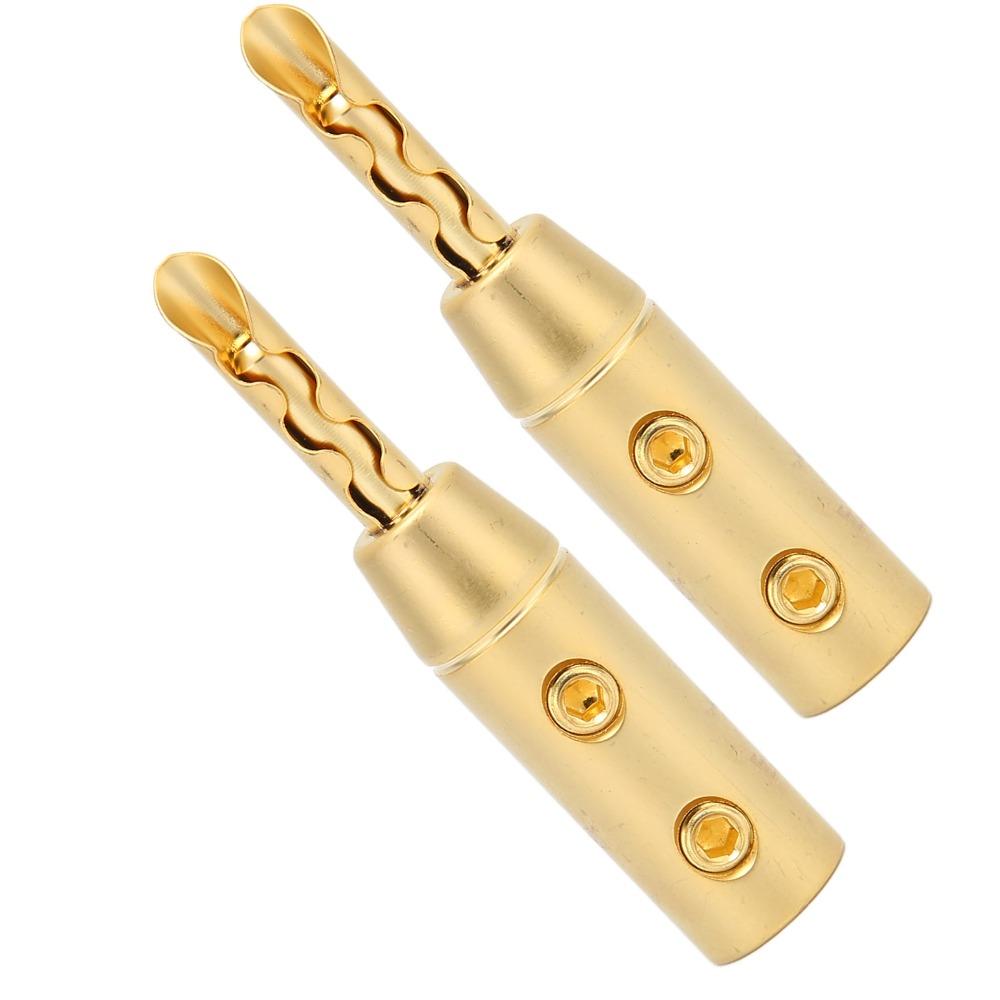 4PCS Double Screw Speaker Wire Connectors Open Screw Banana Plugs  For Audio Video Receiver