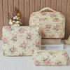 Vintage Flower Women Portable Cosmetic Storage Pouch Bag Travel Organizer Makeup Toiletry Handbag Lipsticks Zipper Mini Bag