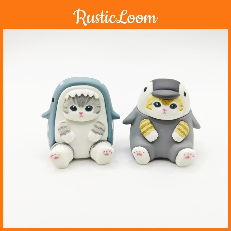 Blind Box Cat Marine Life Sitting Series Squid Penguin Toy Figurine Decoration