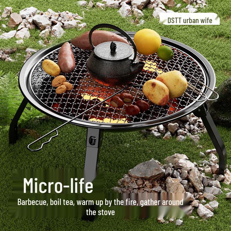 Charcoal Fire Pit for Tea Brewing and Grilling