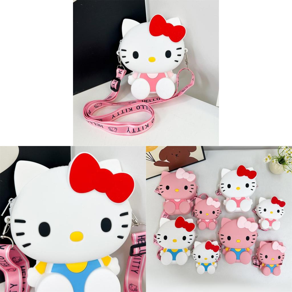 Hello Kitty Mini Silicone Coin Purse With Zipper For Kids And Girls