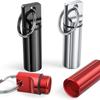 Small Portable Pill Box Keychain Aluminium Alloy Mini Pill Organizer Case Container ,Waterproof Metal Pill Medicine Bottle for Outdoor Camping Travel