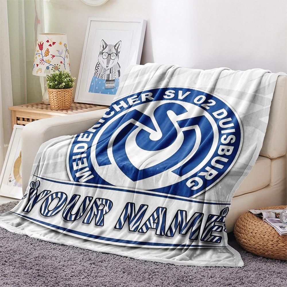 Custom Name Meidericher SV 02 Duisburg Flannel Blanket, High quality Comfortable for All Seasons, Home Decor, Warmth and Comfort