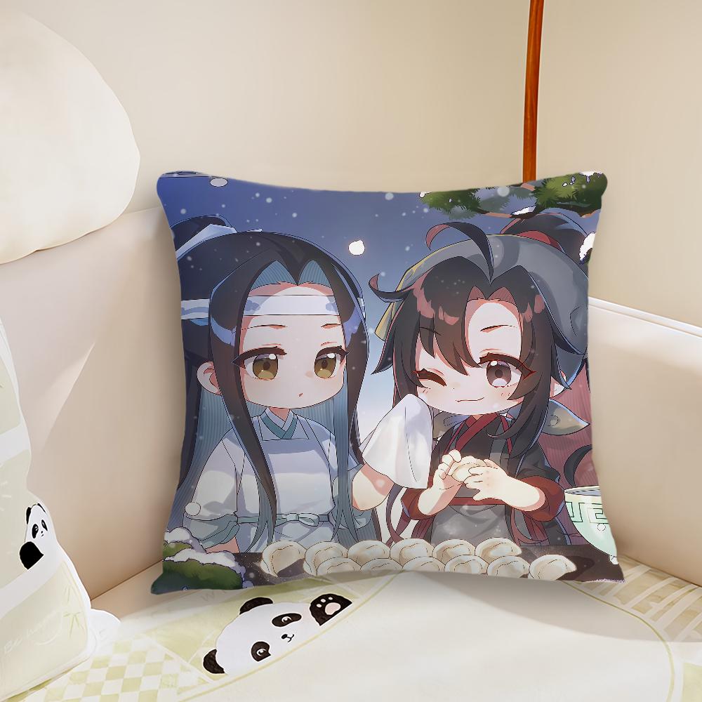 Cute Anime MMo DDao ZZu Shi Cartoon cushion cover Plush Fabric Soft Double Sided Print Sofa Cushion Cover Throw Pillow Covers