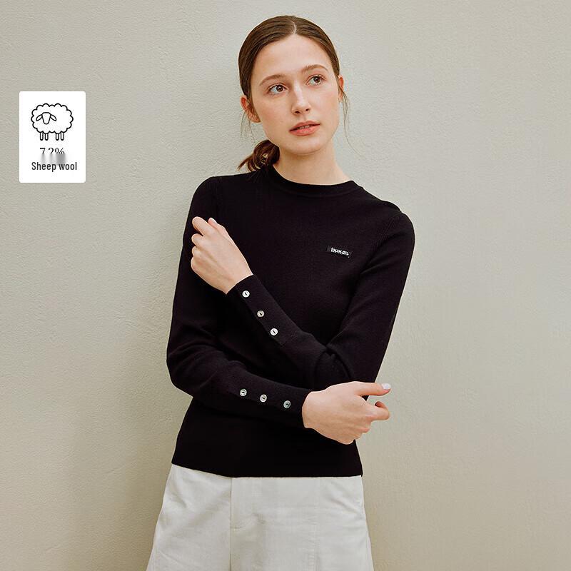 

INMAN 2025 Autumn Women s Slim Fit Crew Neck Knit Sweater S