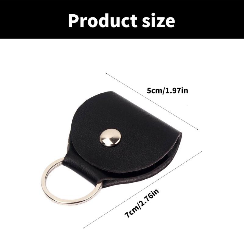 Light Weight Guitar Pick Holder Portable Picks Storage Bag PU Leather Guitar Picks Storage Pouch Keychain Enduring