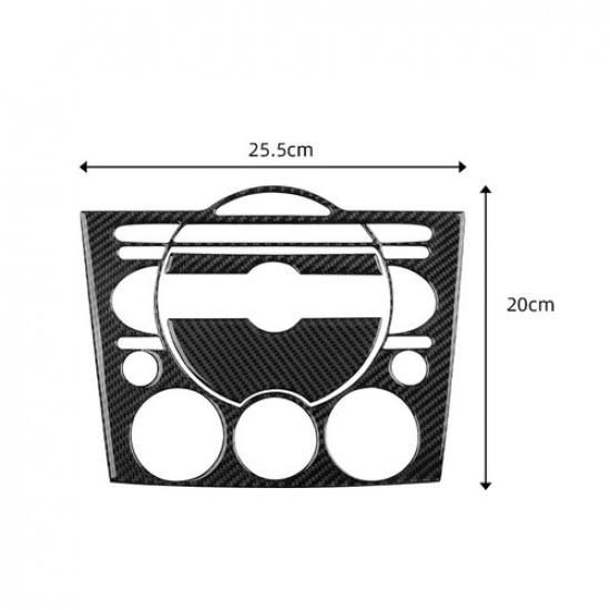 For Mazda RX-8 2004-2008 Black Carbon Fiber Console Multimedia Panel Cover Trim