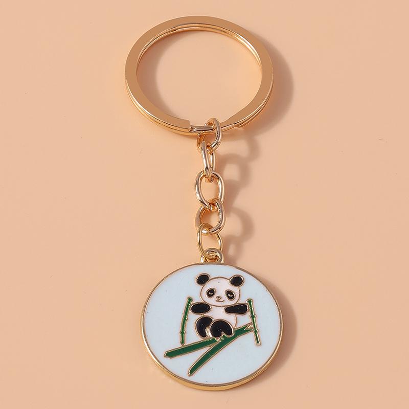Cute Enamel Cartoon Animal Bear Keychain Panda Duck Key Ring Pendant for Car Key Holder Handbag Decor DIY Jewelry Gift