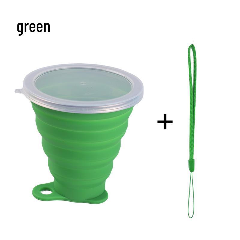 Portable Silicone Foldable Water Cup - High Temp Resistant, Food Safe, Ideal for Outdoor Sports and Travel.