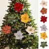 Christmas Flowers Glitter Artificial Ornaments Soft Xmas Tree Flower Arrangement New Year Wedding Decor