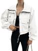 2025 Women's Autumn Solid Color Short Zipper Trench Coat
