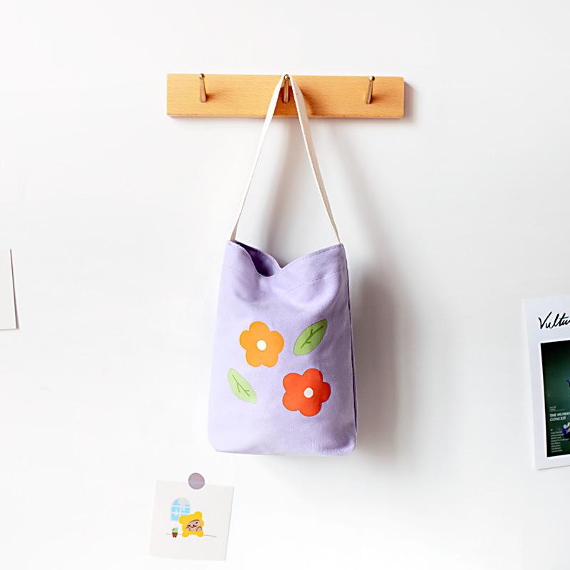Summer Portable Canvas Bag Female Student Water Cup Milk Tea Fashion Mobile Phone Messenger Bag