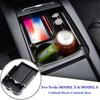 Car Center Console Armrest Storage Box Tray Organizer Anti-Slip Mats Storage Tidying For Tesla MODEL X MODEL S NEW