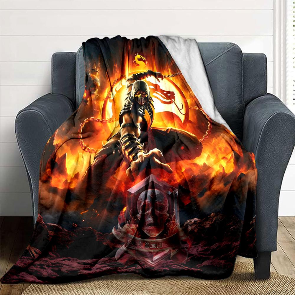 1pc M-Mortal Kombat1 Blanket, Gift, for Men and Women, Soft Blanket, Good for Sofa Bed Couch Travel, Lightweight Flannel Blanket