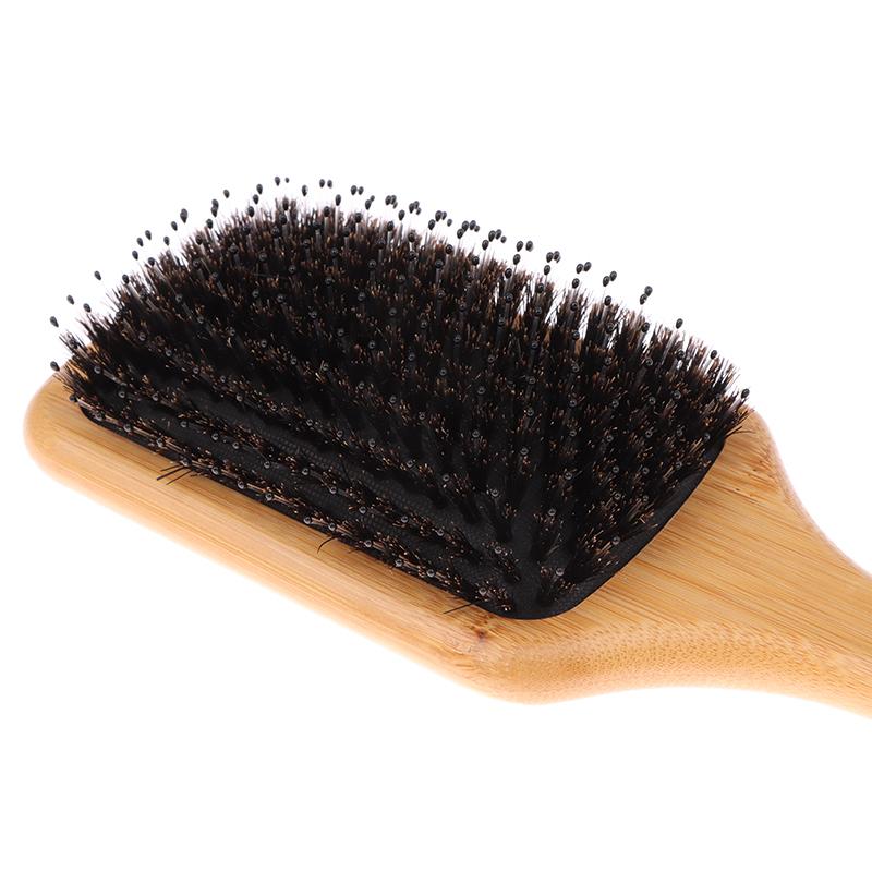 Brosse à cheveux en poils de sanglier pour femmes, brosse à cheveux en bois et bambou, brosse professionnelle pour cuir chevelu bouclé, peigne pour soins de beauté des cheveux, outils de salon