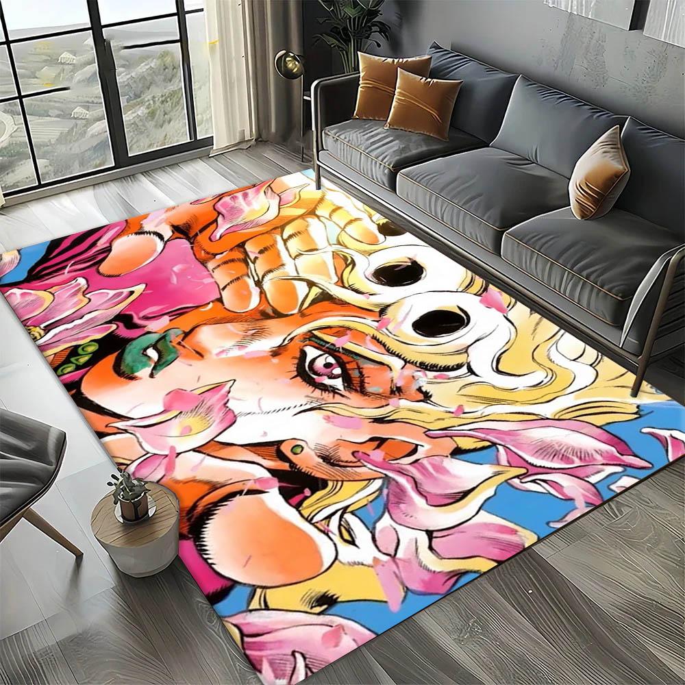 Cartoon J-JoJo B-Bizarre Anime Adventure Carpet Rug Art for Room Decor Home Bedroom Sofa Gift Kids Area Rug Non-slip Floor Mat